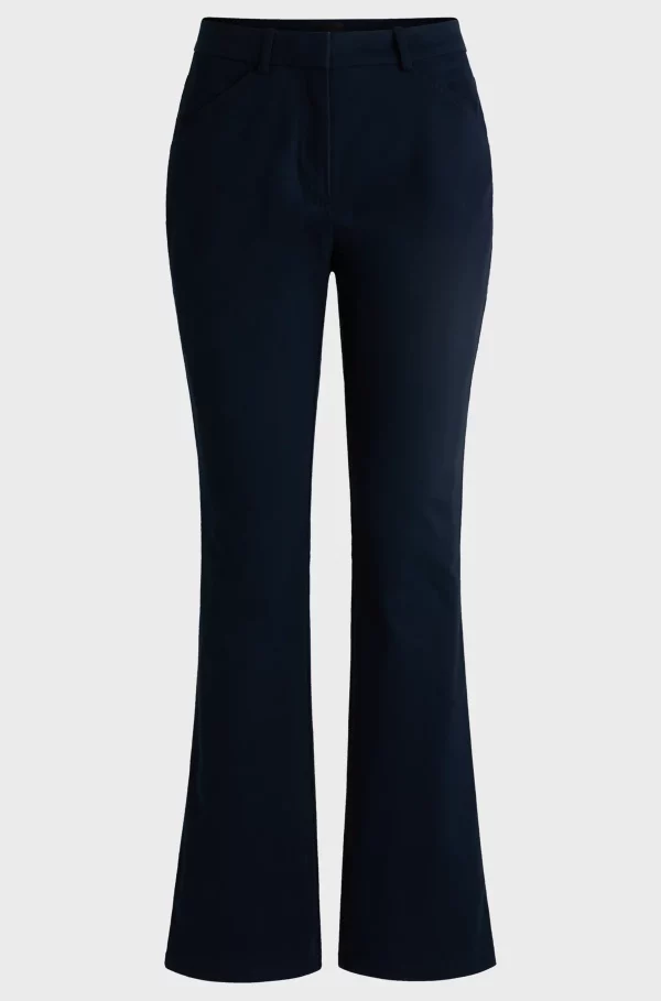 FLARED TROUSERS IN BRUSHED STRETCH COTTON