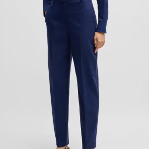 REGULAR-FIT TROUSERS IN STRETCH CLOTH WITH TAPERED LEG