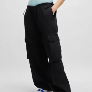 OVERSIZED-FIT PARACHUTE TROUSERS IN COTTON POPLIN